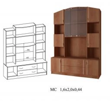 Средняя Секция Марк ЛДСП- МС 1600 мм Венге/Белфорт (Ш-1600 х В-2000 х Г-440 мм)        