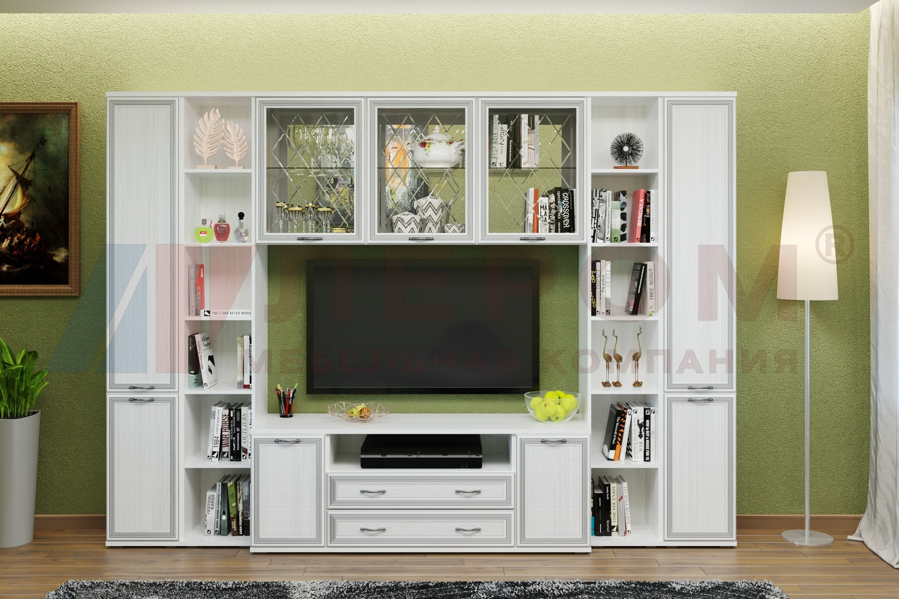 Гостиная-Стенка Карина-25 (В-2224 х Ш-3060 х Г-448 мм)