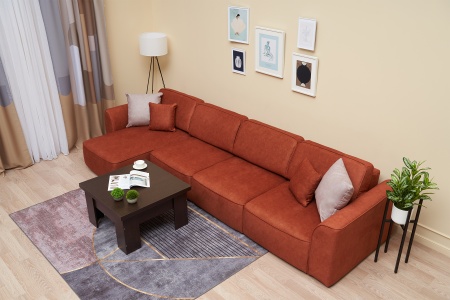 Диван угловой еврокнижка Имир MODOOL MAX оранжевый