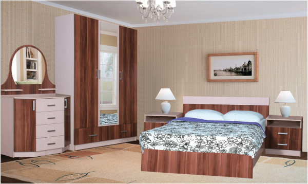 София Спальный Гарнитур  ЛДСП с Матрасом в Подарок/Разные Цвета