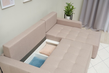 Диван угловой еврокнижка Калипсо euro SE бежевый