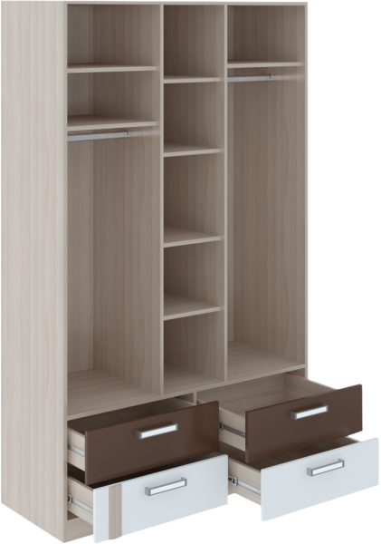 Шкаф "Волкер" 3-секционный М 2 (Ш-1200 х Г-515 х В-2000 мм)