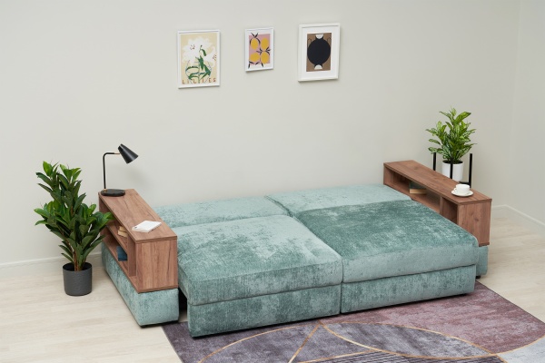 Диван пантограф Рон MODOOL с барами бирюзовый