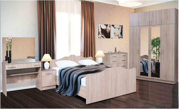 Татьяна Спальный Гарнитур ЛДСП с Матрасом в Подарок/Разные Цвета