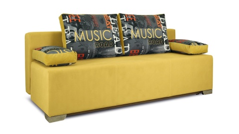 Диван «Дерби» (Maserati 11 (велюр) желтый, подушка Urban (велюр) Music)/Д-1940х Ш-860х В-760мм