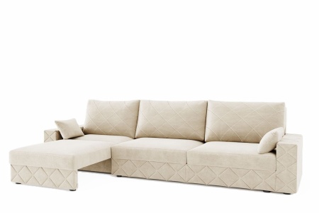 Диван Угловой Марта-1 с Выдвижной Оттоманкой и Ножками-Кубышками Ш-3100 х Г-1600 х В-750 мм/Спальное место Ш-1600 х Г-2650 мм