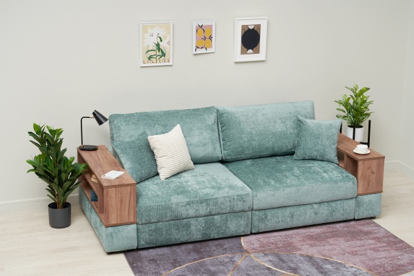 Диван пантограф Рон MODOOL с барами бирюзовый