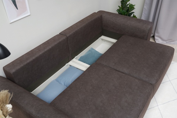 Диван еврокнижка Имир SE серо-коричневый