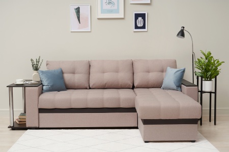 Диван угловой дельфин Миранда бежевый