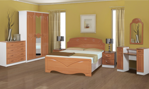 Натали №1 Спальный Гарнитур МДФ с Матрасом в Подарок/Разные Цвета