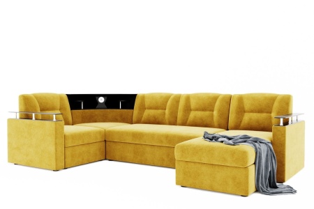 Диван Угловой Тидус с ножками-кубышками Ш-3000 х Г-1700 х В-950 мм/Спальное место Ш-1250 х Г-2600 мм