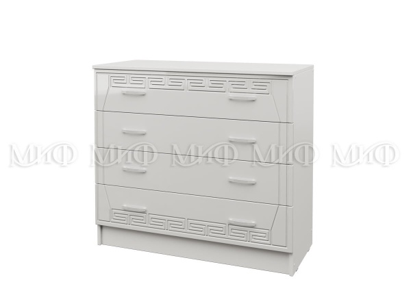 Комод Афродита-1 МДФ (Ш-900 x В-985 x Г-430 мм) Белый Глянец