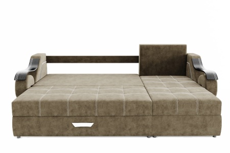 Диван Угловой Дубаи-2 (Пружинный Блок) с Оттоманкой и Ножками-Кубышками (Ш-2750 х Г-1600 х В-750 мм)/Разные Цвета