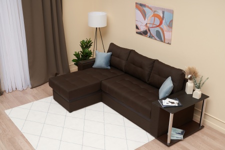 Диван угловой дельфин Миранда коричневый