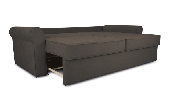 Диван «Синди» (Miami 04 (рогожка), темно-коричневый)/Д-2400х Ш-1140х В-860мм