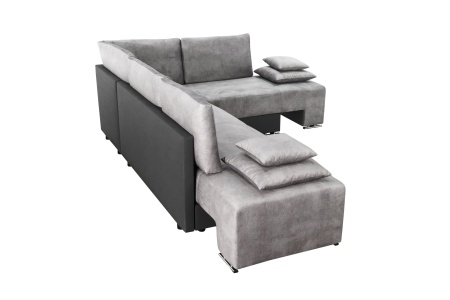 Диван угловой трансформер Премьер светло-серый