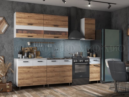 Кухонный Гарнитур ЛДСП Дуб Крафт/Белый №2 2000 мм