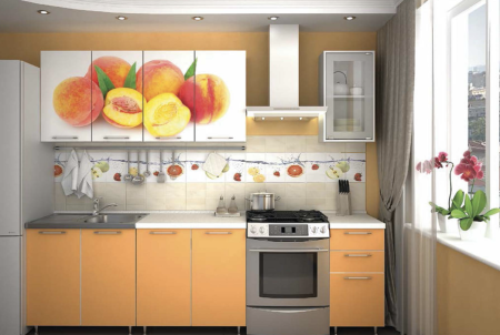 Кухонный Гарнитур Фотопечать Персик 2000 мм