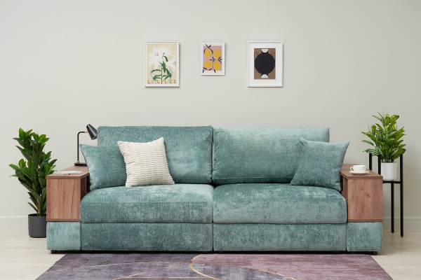 Диван пантограф Рон MODOOL с барами бирюзовый