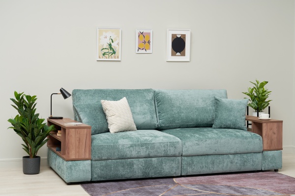 Диван пантограф Рон MODOOL с барами бирюзовый