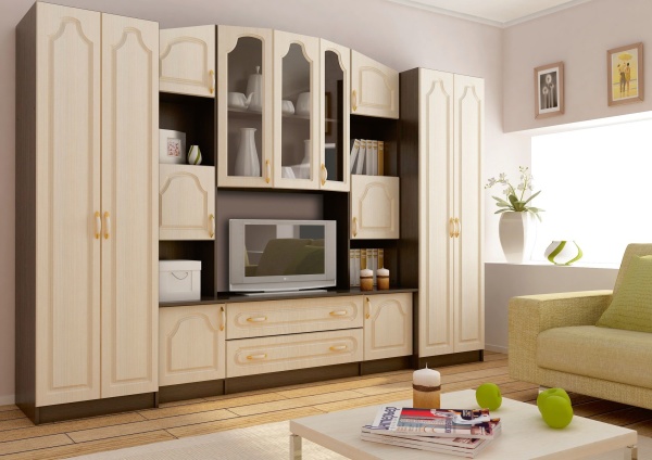 Гостиная Макарена МДФ Венге/Дуб (Ш-2790 х В-2000 х Г-440 мм)