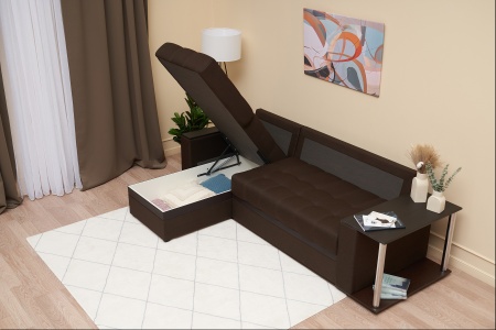 Диван угловой дельфин Миранда коричневый