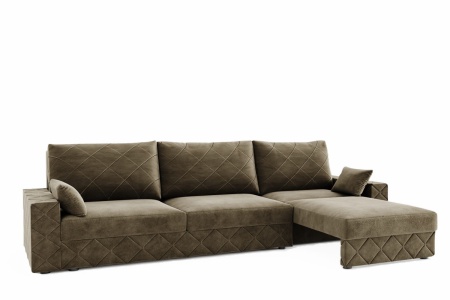 Диван Угловой Марта-1 с Выдвижной Оттоманкой и Ножками-Кубышками Ш-3100 х Г-1600 х В-750 мм/Спальное место Ш-1600 х Г-2650 мм