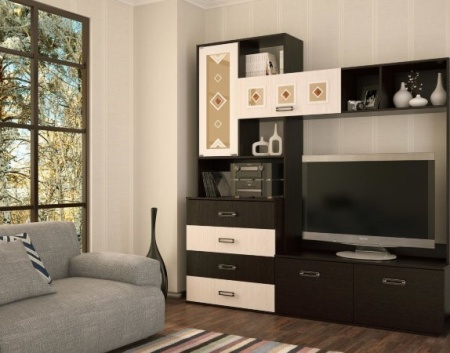 Гостиная Бостон №1 (Ш-2000 мм x В-2120 мм x Г-470 мм)/Разные Цвета