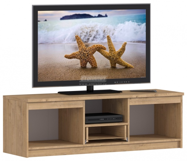 Тумба ТВ Веста СБ-2253 Дуб Бунратти/Белый/Ш-1400 X В-440 X Г-440 мм