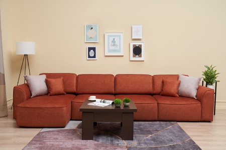 Диван угловой еврокнижка Имир MODOOL MAX оранжевый